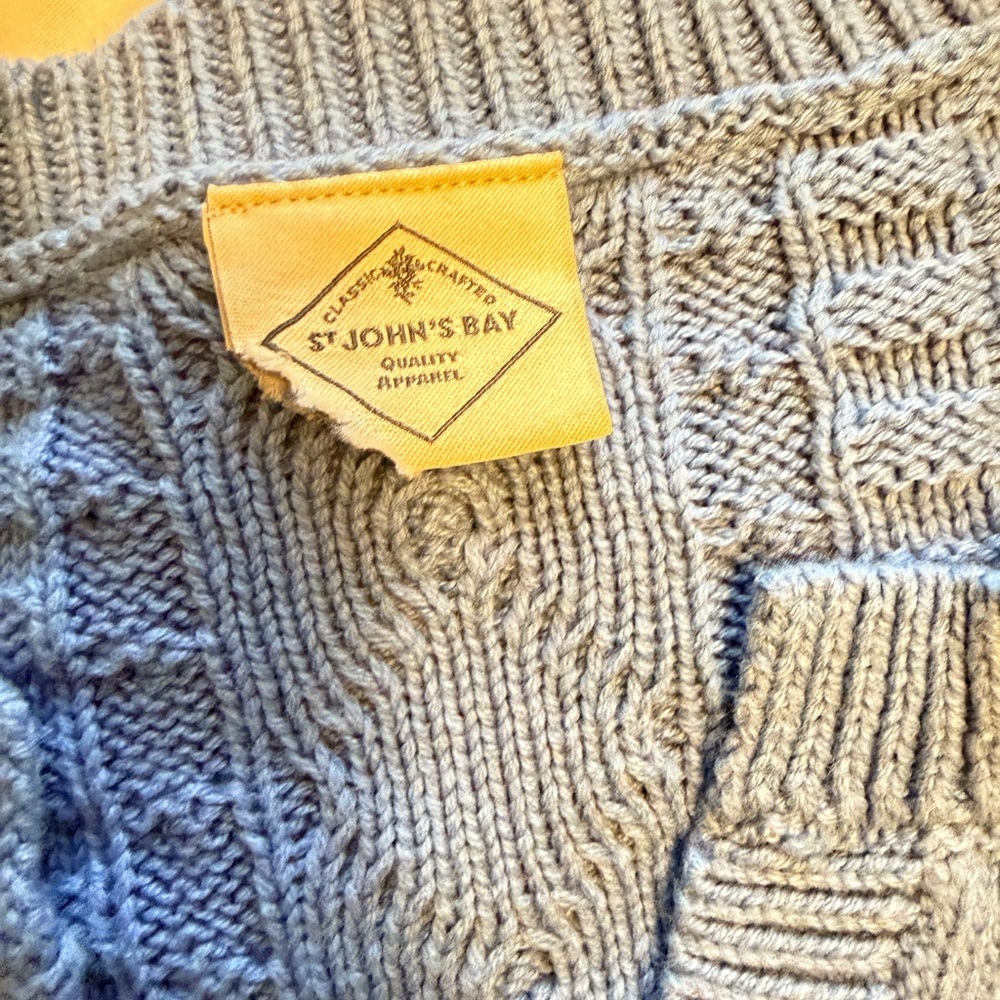 Cable Knit Sweater – Blue | Size L - Picture 4 of 5
